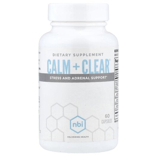 Основне фото товару Calm + Clear Stress and Adrenal Support Основне фото товару Calm + Clear Stress and Adrenal Support, Підтримка стресу, 60 кап