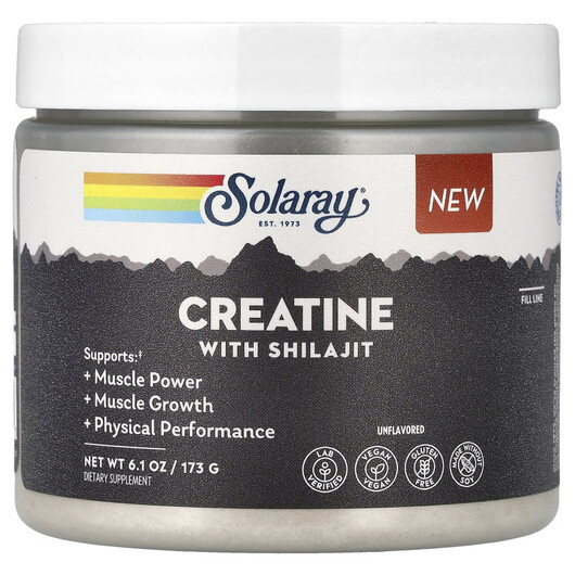 Основное фото товара Solaray, Шилайт, Creatine with Shilajit Unflavored, 173 г
