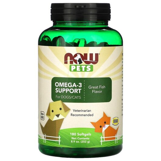 Основное фото товара Pets Omega-3 Support for Dogs/Cats Great Fish Flavor, Омега 3, 18