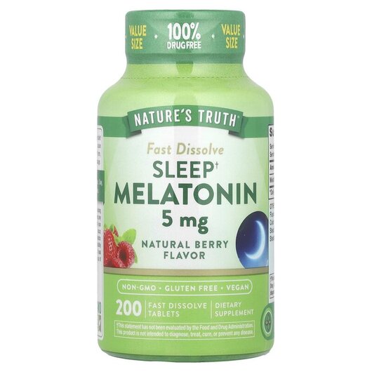 Основне фото товару Sleep Melatonin Natural Berry 5 mg Основне фото товару Sleep Melatonin Natural Berry 5 mg, Мелатонін, 200 таблеток