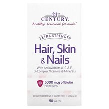 Hair Skin Nails Биотин 5000 мкг 21st Century 90 таблеток