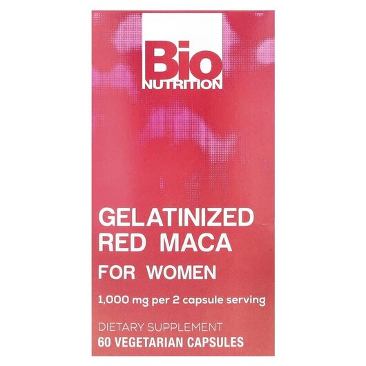 Основне фото товару Gelatinized Red Maca For Women 1000 mg Основне фото товару Bio Nutrition, Gelatinized Red Maca For Women 1000 mg, Мака, 60 к