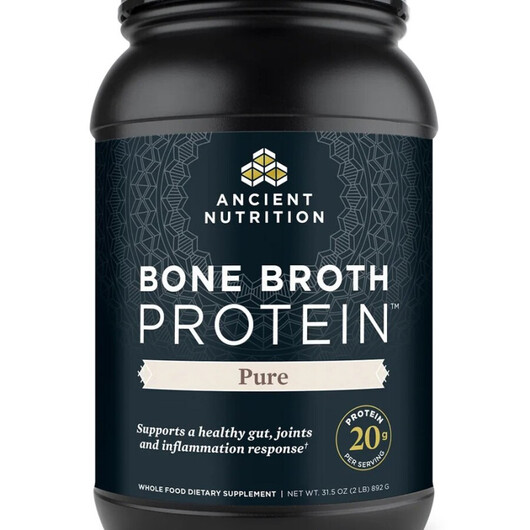 Основне фото товару Bone Broth Protein Pure Основне фото товару Ancient Nutrition, Bone Broth Protein Pure, Протеїн, 31.5 oz