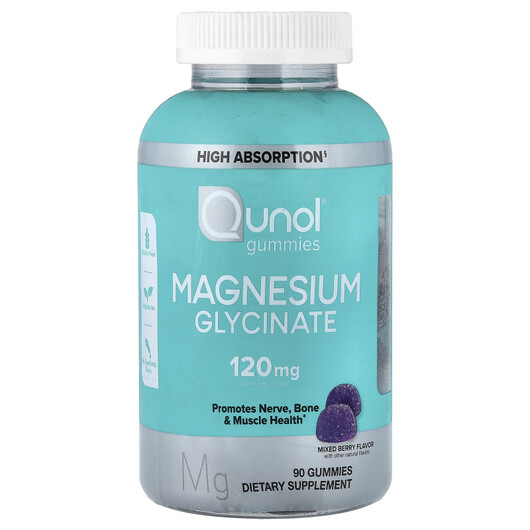 Основне фото товару Magnesium Glycinate Gummies Mixed Berry, Гліцинат магнію, 90 табл