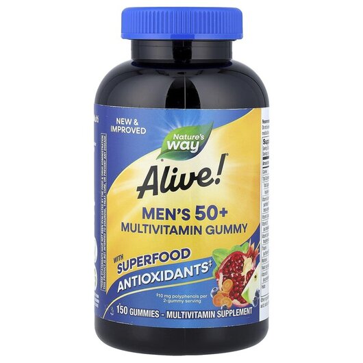 Основне фото товару Alive! Men's 50+ Gummy Multivitamin Fruit Flavors Основне фото товару Alive! Men's 50+ Gummy Multivitamin Fruit, Мультивітаміни, 1