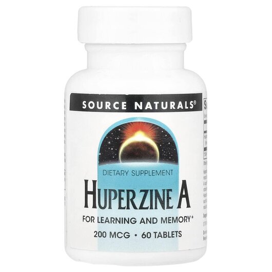 Основне фото товару Huperzine A 200 mcg Основне фото товару Source Naturals, Huperzine A 200 mcg, Гіперзин А, 60 таблеток