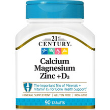 Магній Cal Mag Zinc plus D3 21st Century 90 таблеток Магній Cal Mag Zinc plus D3 21st Century 90 таблеток