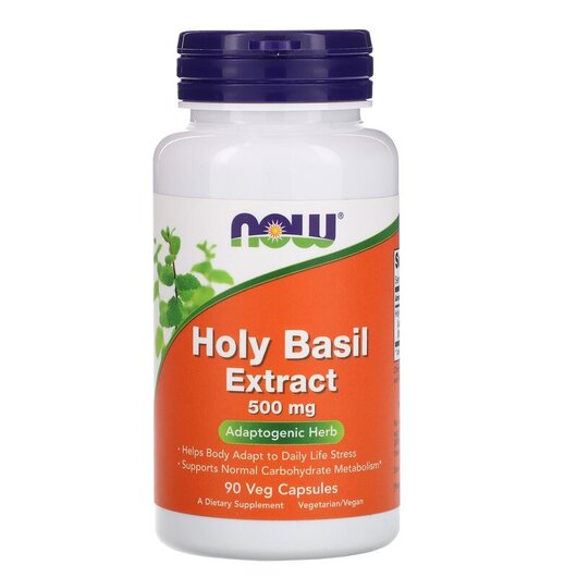 Основное фото товара NOW Foods, Базилик 500 мг, Holy Basil Extract 500 mg, 90 капсул