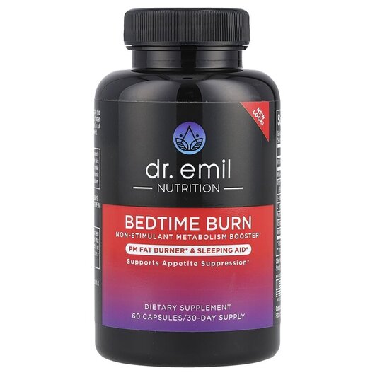 Основне фото товару Bedtime Burn Основне фото товару Dr. Emil Nutrition, Bedtime Burn, Підтримка мозку, 60 капсул