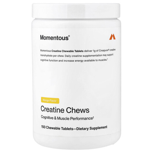 Основное фото товара Momentous, Креатин, Creatine Chews Mango, 150 таблеток