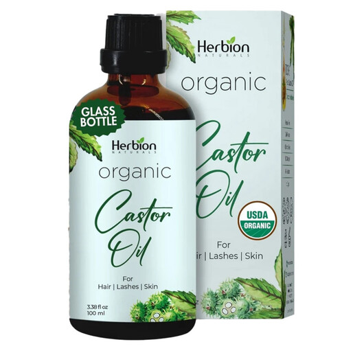 Основне фото товару Organic Castor Oil Основне фото товару Herbion Naturals, Organic Castor Oil, Рицинова олія, 100 мл