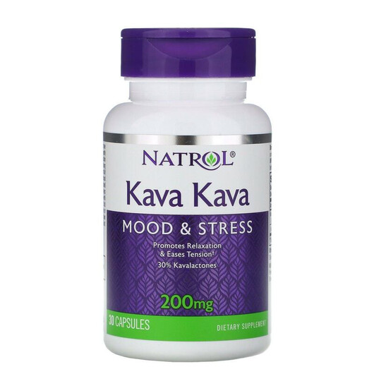 Основное фото товара Natrol, Кава Кава, Kava Kava 200 mg, 30 капсул