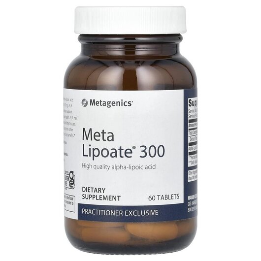 Основное фото товара Meta Lipoate 300 Основное фото товара Metagenics, Альфа-липоевая, Meta Lipoate 300, 60 таблеток