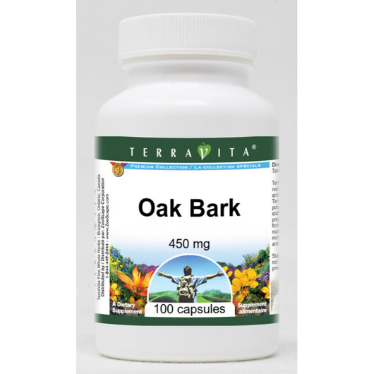 Основное фото товара Oak Bark 450 mg Основное фото товара TerraVita, Кора дуба, Oak Bark 450 mg, 100 капсул