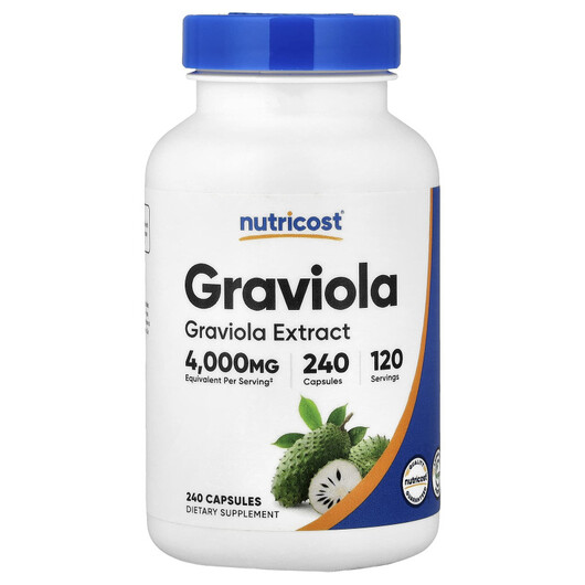 Основне фото товару Nutricost, Graviola, Гравіола, 240 капсул