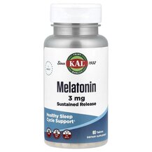 Мелатонін + B6 3 мг Melatonin SR KAL 60 таблеток Мелатонін + B6 3 мг Melatonin SR KAL 60 таблеток
