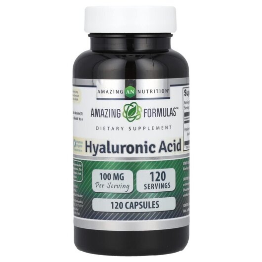 Основне фото товару Hyaluronic Acid 100 mg Основне фото товару Hyaluronic Acid 100 mg, Гіалуронова кислота, 120 капсул