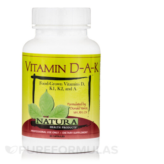 Основное фото товара Natura Health Products, Витамины A и D, Vitamin D-A-K, 60 капсул