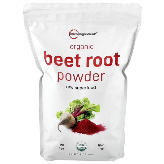 Основне фото товару Micro Ingredients, Organic Beet Root Powder, Червоний буряк, 1.81