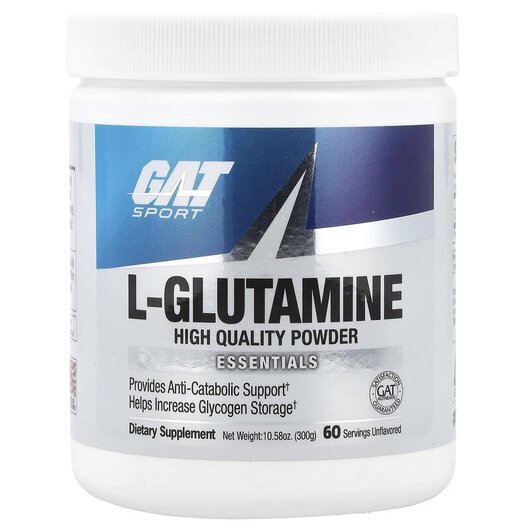 Основное фото товара L-Glutamine Unflavored Основное фото товара GAT, L-Глутамин, L-Glutamine Unflavored, 300 г