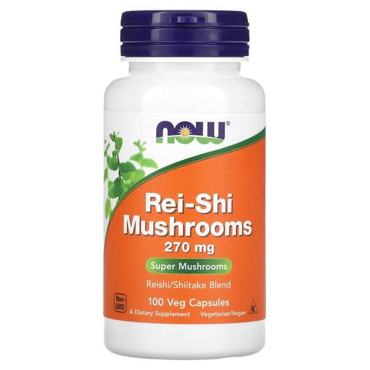Основное фото товара Rei-Shi Mushrooms 270 mg Основное фото товара NOW Foods, Рейши 270 мг, Rei-Shi Mushrooms, 100 капсул