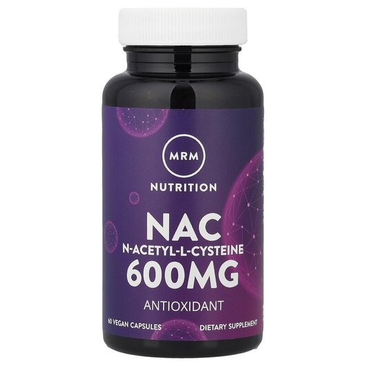 Основне фото товару Nac N-Acetyl-L-Cysteine 600 mg Основне фото товару MRM, Nac N-Acetyl-L-Cysteine 600 mg, N-ацетилцистеїн, 60 капсул