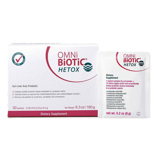 Основное фото товара Omni Biotic, Поддержка кишечника, Hetox Probiotic, 30 шт
