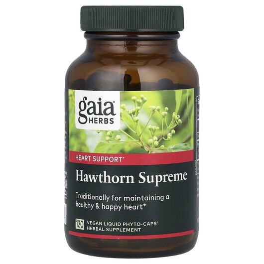 Основное фото товара Gaia Herbs, Боярышник, Hawthorn Supreme, 120 капсул