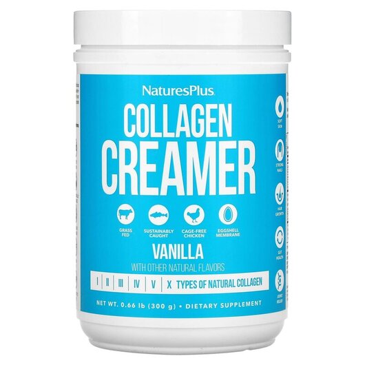 Основне фото товару Collagen Creamer Vanilla Основне фото товару Natures Plus, Collagen Creamer, Колагенові пептиди, 300 г