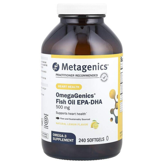 Основне фото товару Metagenics, OmegaGenics Fish Oil EPA-DHA 500, Омега 3, 240 капсул