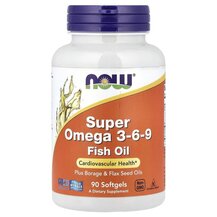 Омега 3 6 9 Super Omega 3-6-9 1200 mg NOW Foods 90 капсул