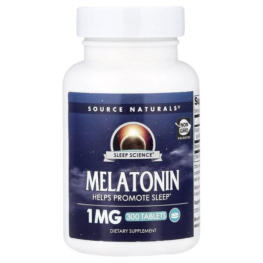 Основне фото товару Source Naturals, Melatonin 1 mg 300, Мелатонін 1 мг, 300 таблеток