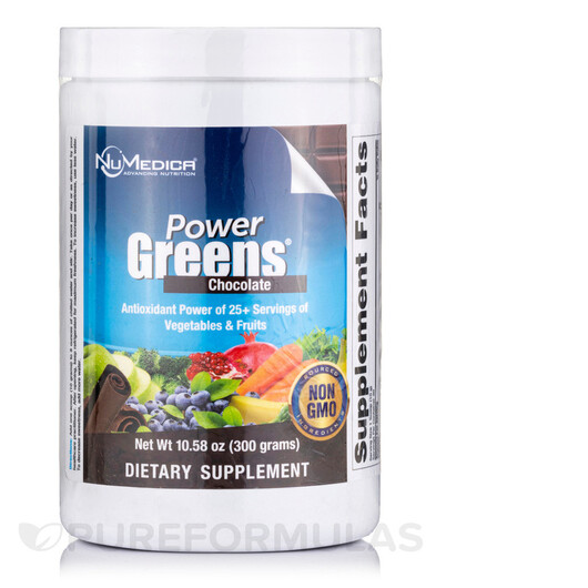 Основное фото товара Power Greens Chocolate Flavor Основное фото товара NuMedica, Супергринс, Power Greens Chocolate Flavor, 300 г