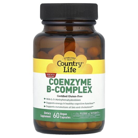 Основное фото товара Coenzyme B-Complex Основное фото товара Country Life, B-комплекс, Coenzyme B-Complex, 60 капсул