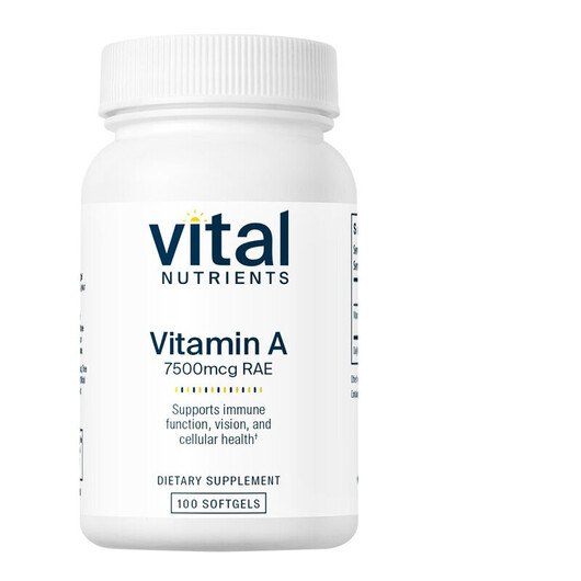 Основное фото товара Vitamin A 7.5 mg RAE Основное фото товара Vital Nutrients, Витамин А Ретинол, Vitamin A 7.5 mg RAE, 100 кап