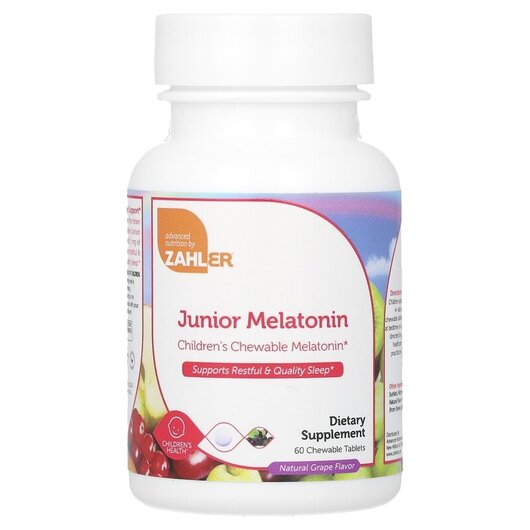 Основное фото товара Zahler, Мелатонин, Junior Melatonin Natural Grape, 60 таблеток