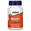 Фото товару NOW Foods, Biotin 1000 mcg, Вітамін B7 Біотин, 100 капсул