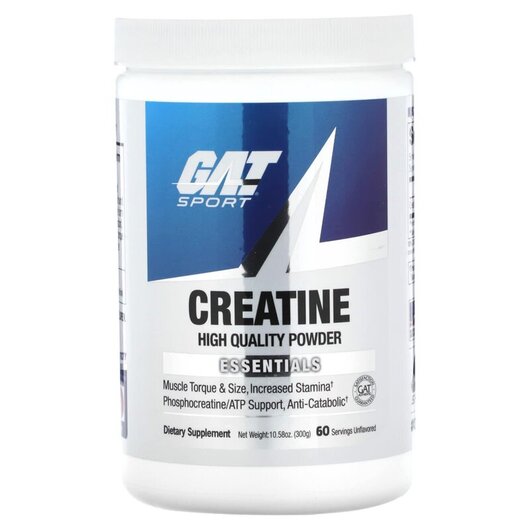 Основне фото товару Creatine Unflavored Основне фото товару GAT, Creatine Unflavored, Креатин, 300 г