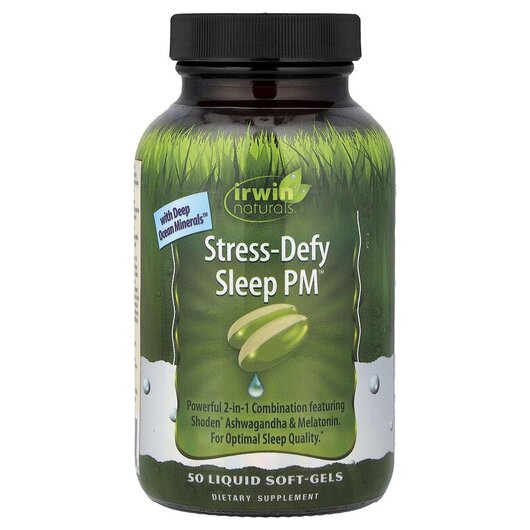 Основное фото товара Stress-Defy Sleep PM Основное фото товара Irwin Naturals, Поддержка стресса, Stress-Defy Sleep PM, 50 капсу