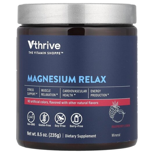 Основное фото товара Magnesium Relax Raspberry Lemon Основное фото товара Vthrive, Магний Карбонат, Magnesium Relax Raspberry Lemon, 235 г