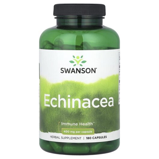 Основне фото товару Swanson, Echinacea 400 mg, Ехінацея, 180 капсул