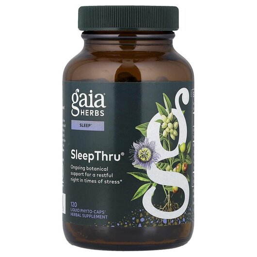 Основне фото товару Gaia Herbs, SleepThru, Мелатонін, 120 капсул