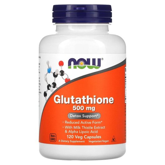 Основне фото товару Glutathione 500 mg Основне фото товару NOW Foods, Glutathione 500 mg, Глутатіон, 120 капсул