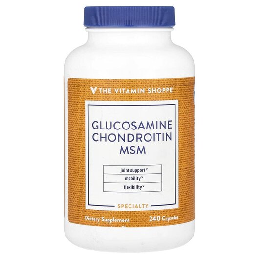Основне фото товару Glucosamine Chondroitin MSM Основне фото товару Glucosamine Chondroitin MSM, Глюкозамін Хондроітин, 240 капсул
