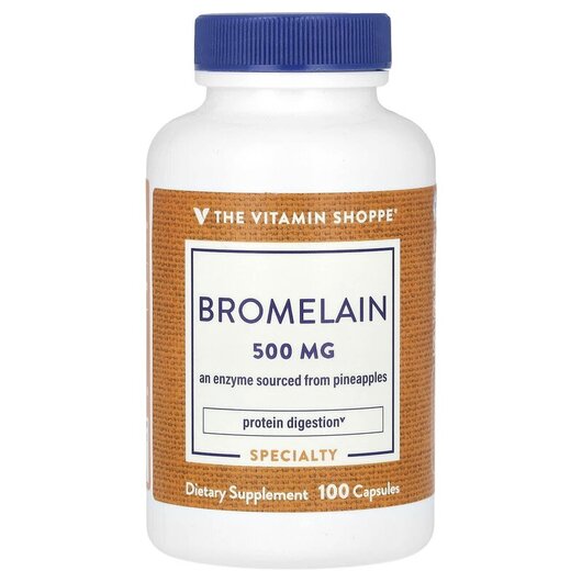 Основное фото товара Bromelain 500 mg Основное фото товара TheVitaminShoppe, Бромелайн, Bromelain 500 mg, 100 капсул