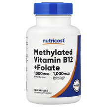 Methylated Vitamin B12 + Folate Метилфолат Nutricost