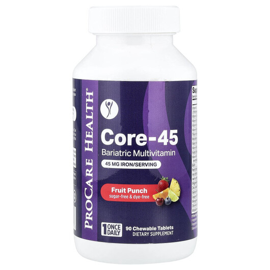 Основне фото товару Core-45 Bariatric Multivitamin Fruit, Баріатричні вітаміни, 90 та