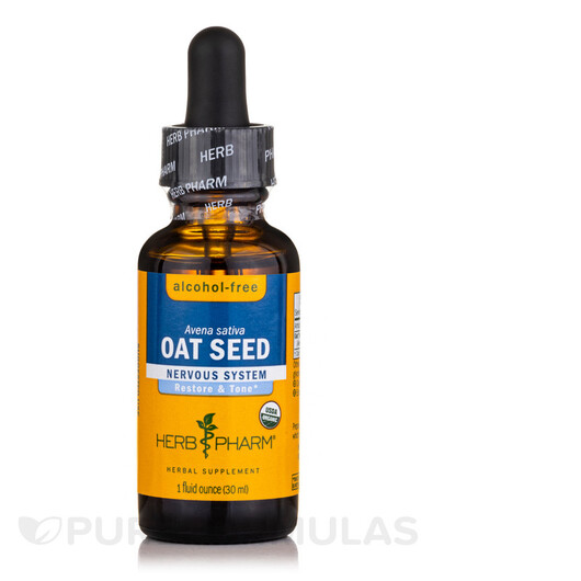 Основное фото товара Herb Pharm, Дикий овес, Oat Seed Alcohol-Free, 29.6 мл