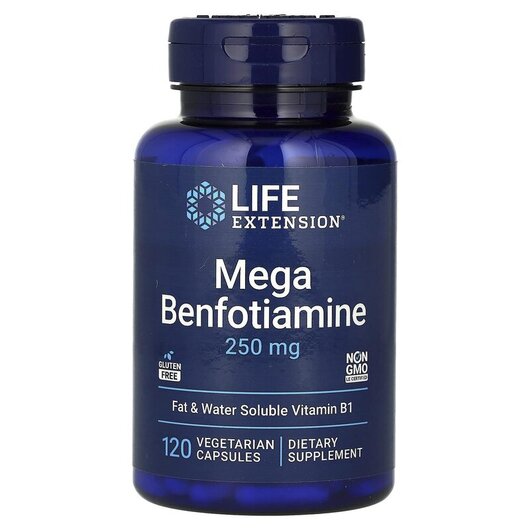 Основное фото товара Mega Benfotiamine 250 mg Основное фото товара Бенфотиамин 250 мг, Mega Benfotiamine 250 mg, 120 капсул