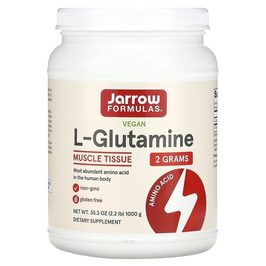 Основне фото товару Jarrow Formulas, L-Glutamine Powder, L-Глутамін, 1000 г